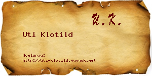 Uti Klotild névjegykártya